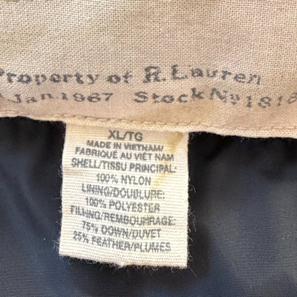 Ralph Lauren Denim & Supply Womens Black Down XL Puffer Jacket Hood warm rare - Picture 14 of 15